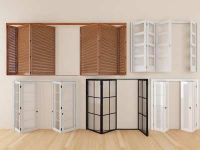 现代折叠门3D模型下载